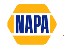 A yellow and blue logo for napa.